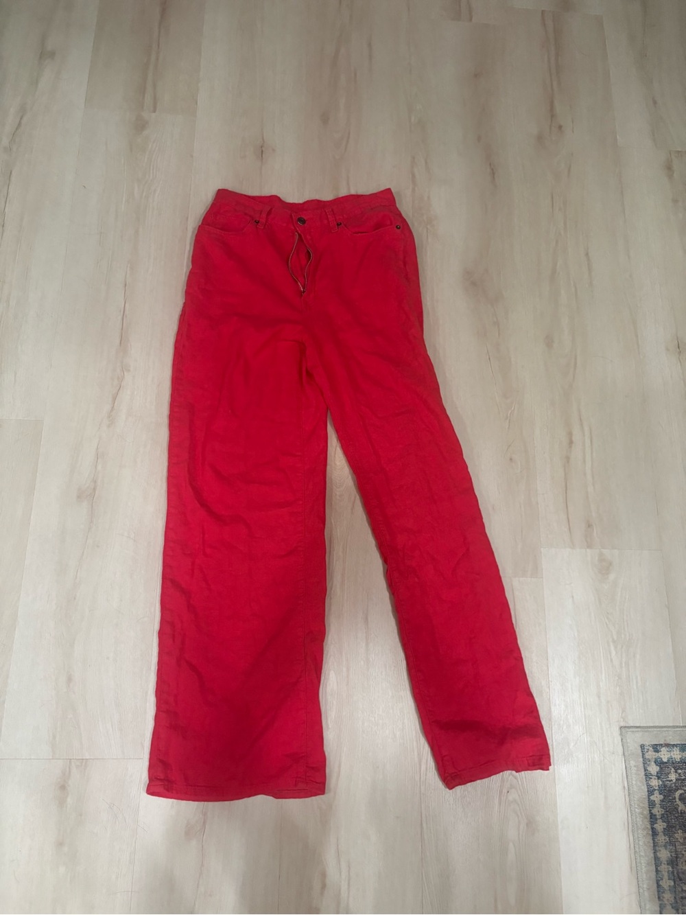 GAP Bright Red Wide-Leg linen Pants